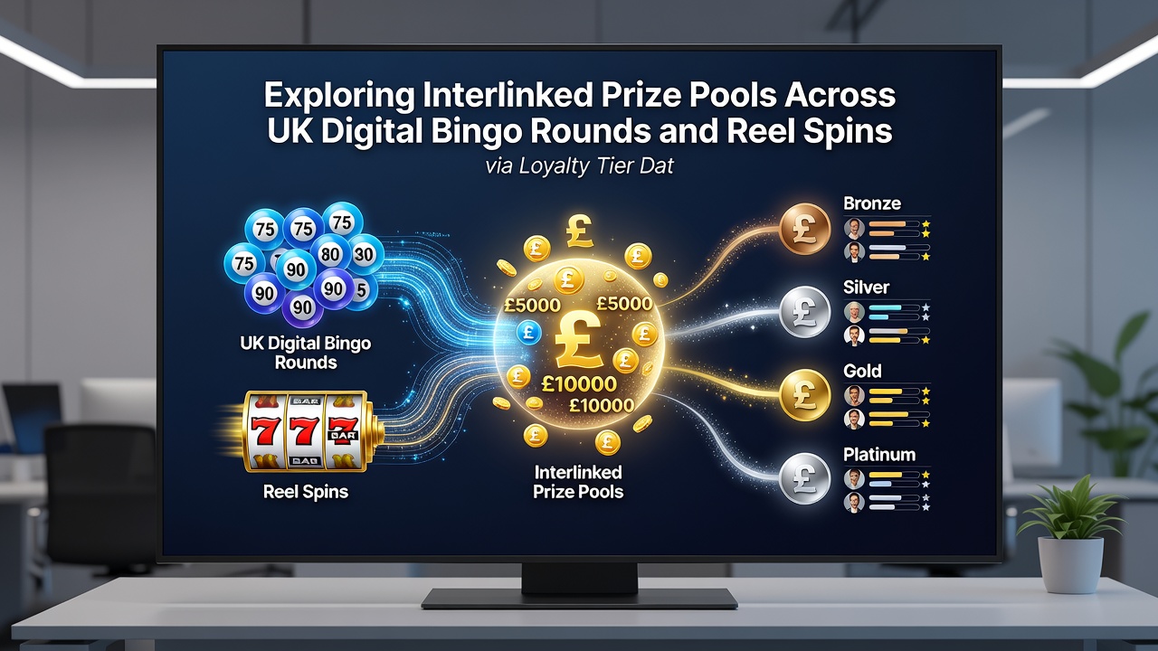 Chart showing loyalty tier contributions flowing into combined bingo and slot prize pools on UK digital platforms